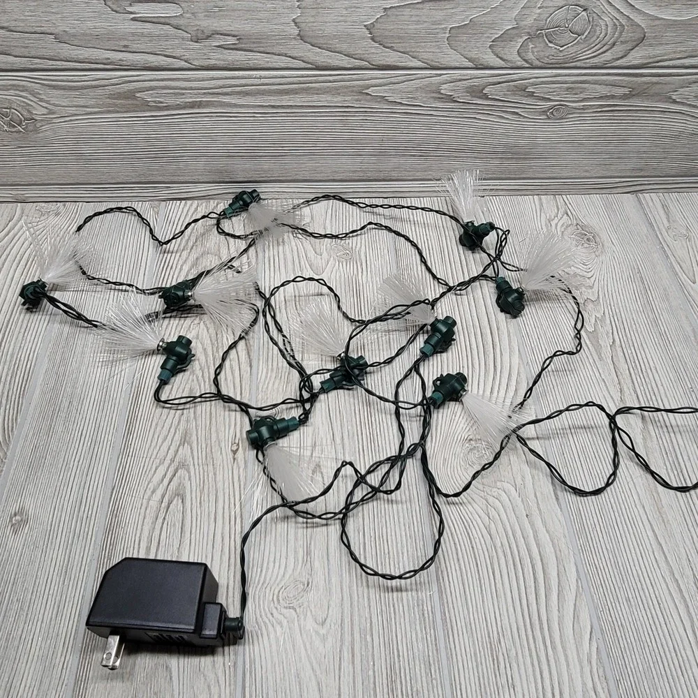 Kurt S Adler Fiber Optic 10 White String Light Set Christmas Tree Holiday Lights